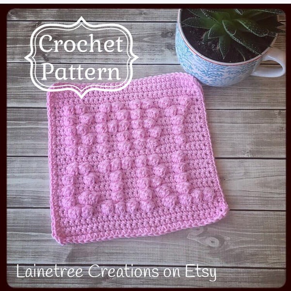 BABY GIRL Washcloth, Easy Dishcloth Pattern, PDF Download Crochet Pattern, Easy Crochet Pattern, Beginner Crochet Pattern, Baby Shower Gift