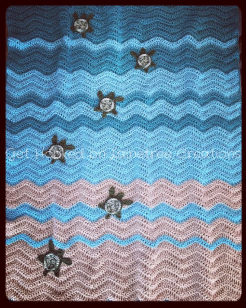 Sea Turtle Blanket, Crochet PATTERN, PDF Digital Download Sea Turtle Afghan Pattern image 7