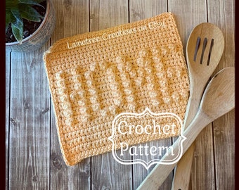 HOME Dishcloth Pattern,  PDF Instant Download, Crochet Dishcloth Pattern, Easy Crochet Pattern, Beginner Crochet Pattern, Housewarming Gift