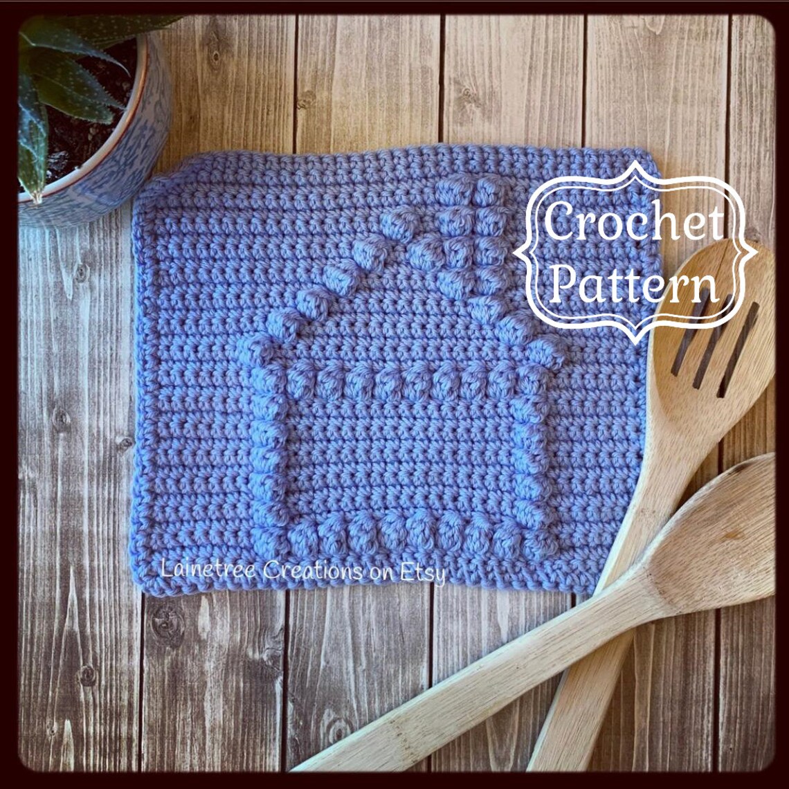 HOUSE Dishcloth Pattern, PDF Instant Download, Crochet Dishcloth ...