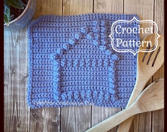 HOUSE Dishcloth Pattern,  PDF Instant Download, Crochet Dishcloth Pattern, Easy Crochet Pattern, Beginner Crochet Pattern, Housewarming Gift