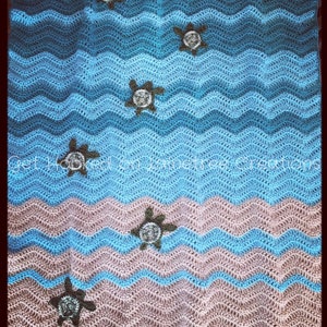 Sea Turtle Blanket, Crochet PATTERN, PDF Digital Download Sea Turtle Afghan Pattern image 5