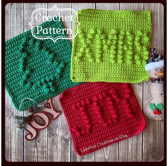 Christmas Tree Joy And Xmas Dishcloth Patterns Crochet Dishcloth Pattern Easy Crochet Pattern Beginner Crochet Pattern Christmas