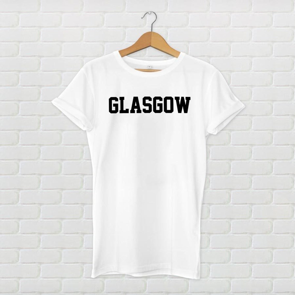 Glasgow Varsity estilo tshirtWhite Etsy
