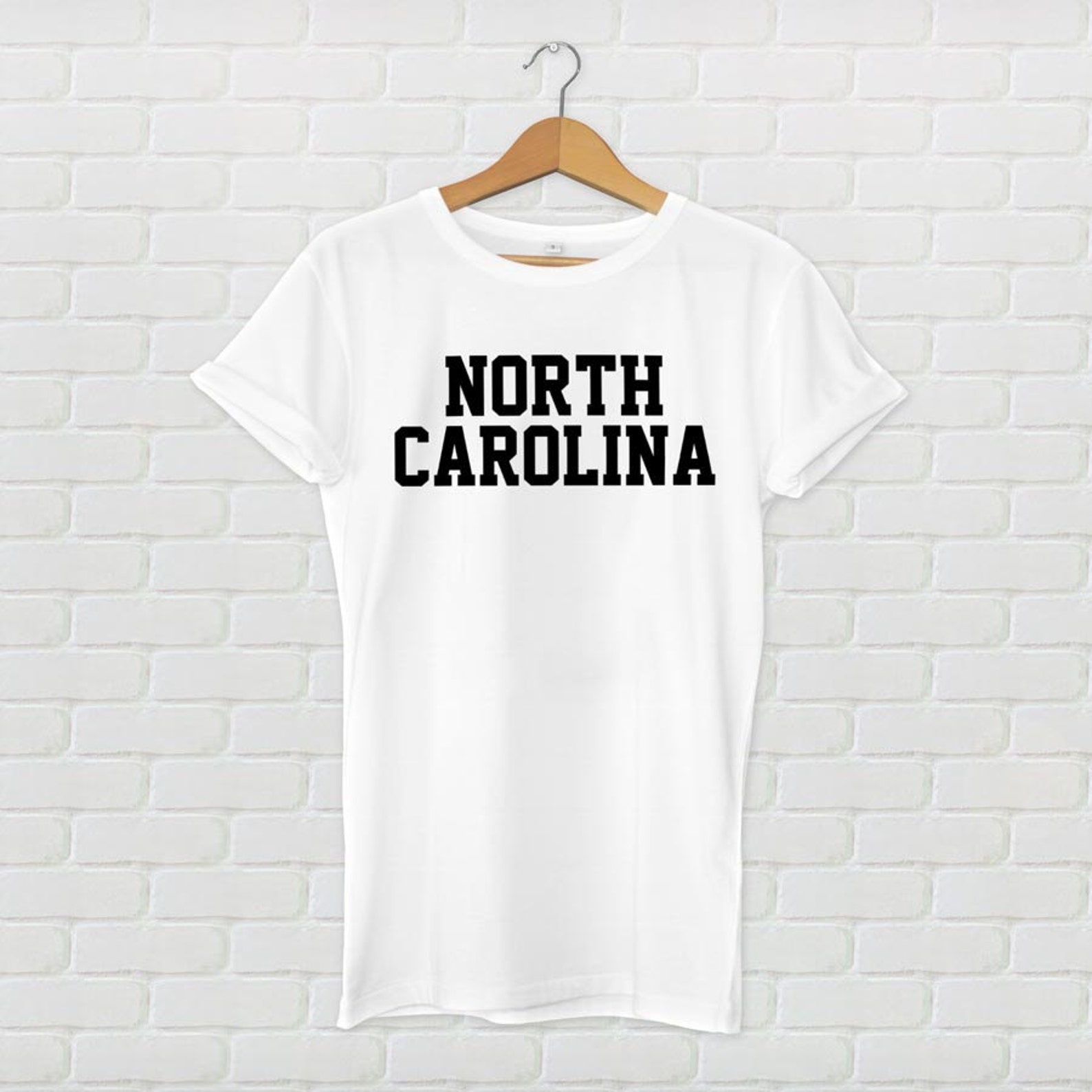 North Carolina Varsity Style TShirt White Etsy