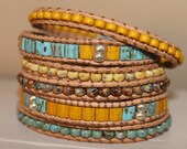 Bracelet wrap beaded leather bohemian wrap gypsy bracelet wrap bracelet trendy jewelry gift for her boho jewelry leather bracelet beads wrap