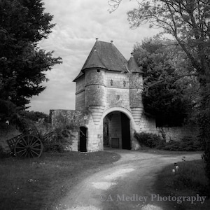 French Chateau, Loire Valley black and white photographic print fine art wall art