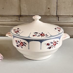 Sopera de sopa francesa vintage: DIGOIN SARREGUEMINES Patrón Ninette
