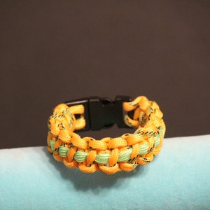 Yellow Mustard Twist and Neon Green center Para Cord Bracelet
