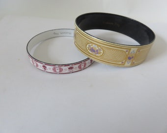 Two beautiful Michaela Frey enamel bangles, signed