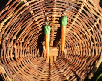 Orange - Quirklets Handpainted Clay Carrot Stud Earrings 42 main image 1