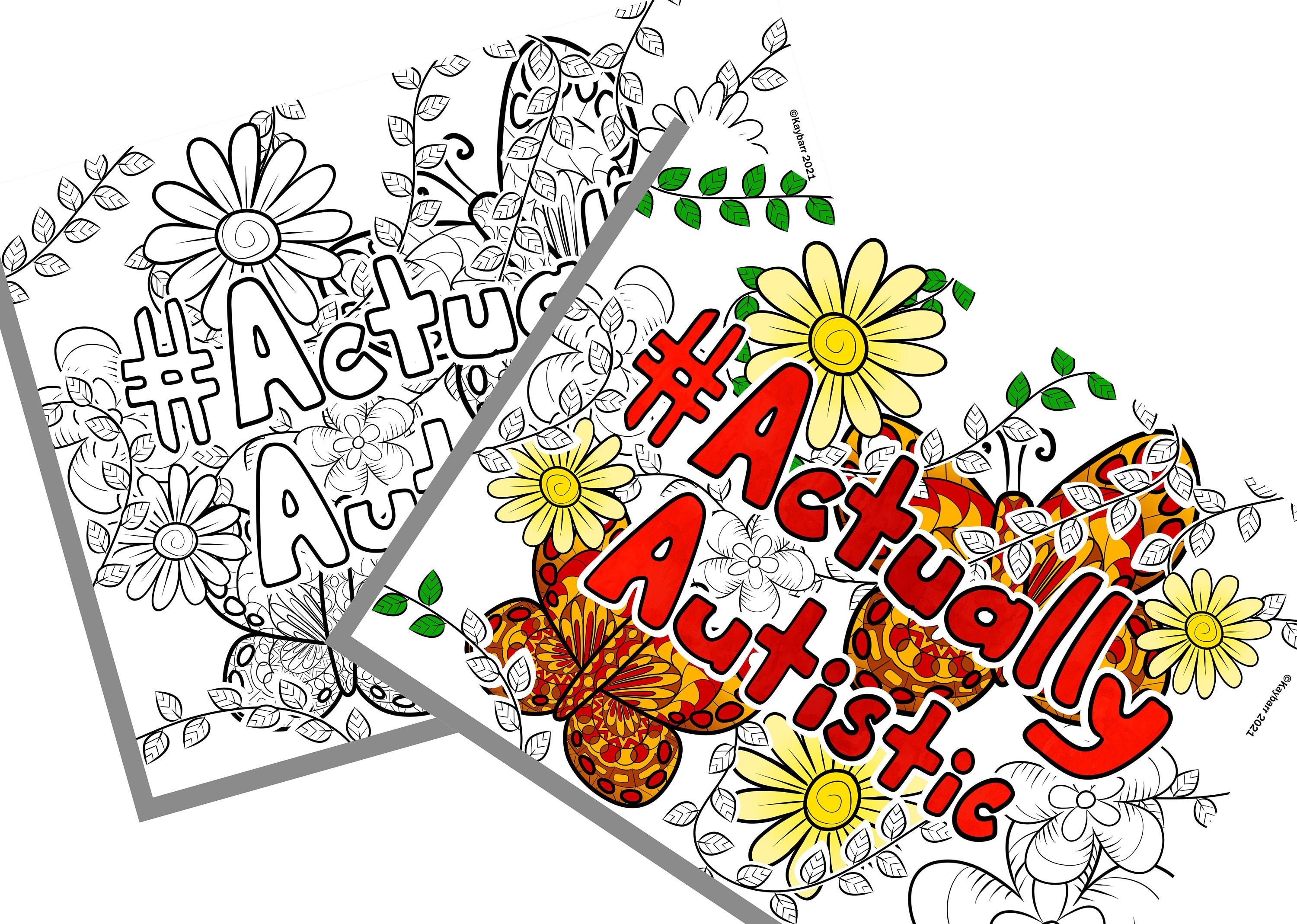 Autism Pride Printable Colouring Page #actuallyautistic - Etsy