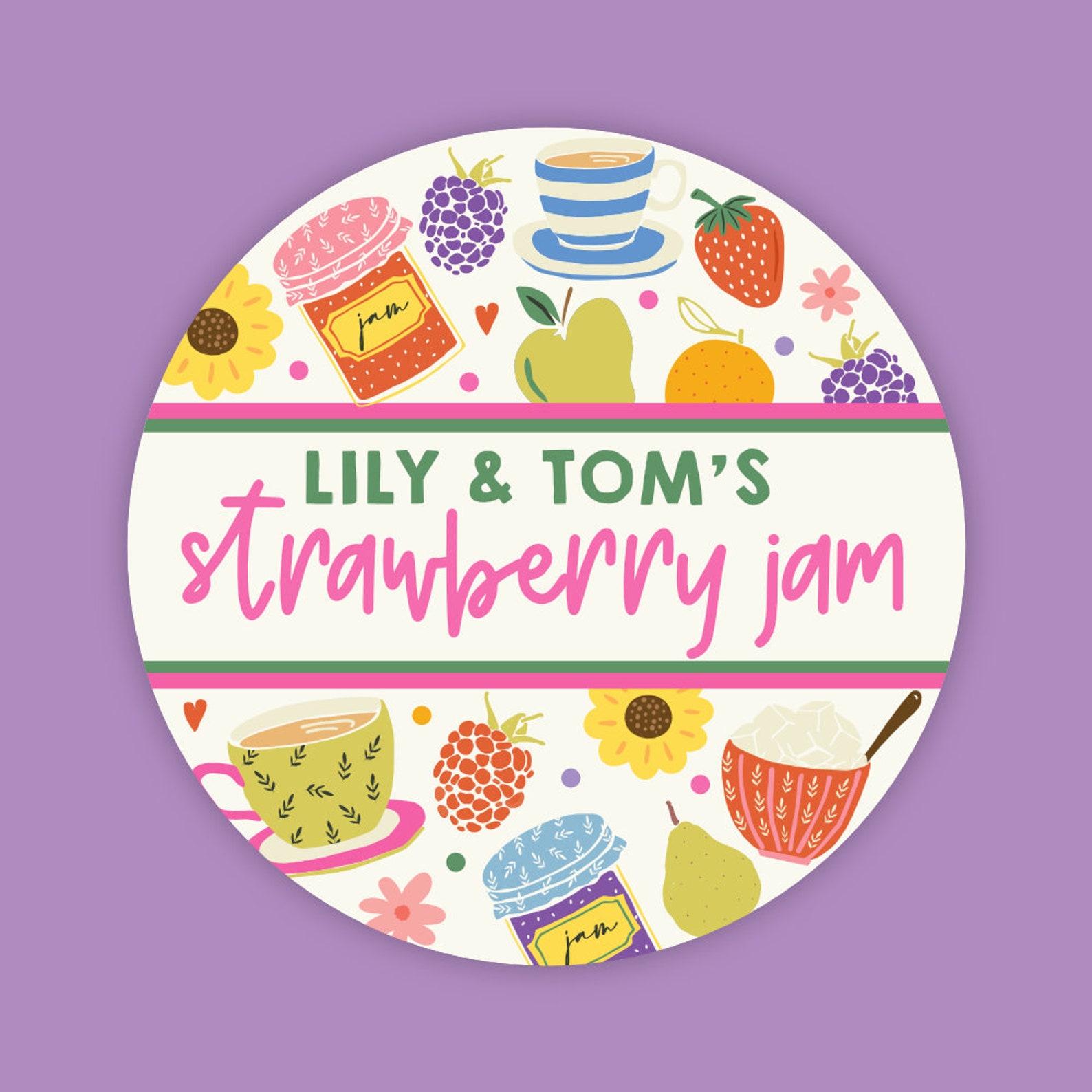 Personalised Jam Jar Labels // 64mm Etsy UK