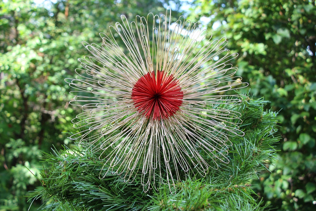 Starburst Tree Topper Star Tree Topper Snowflake Tree Topper Red & Gold