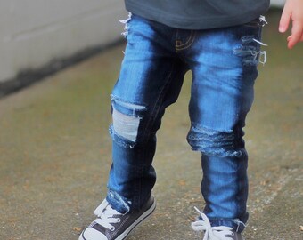cut up blue jeans