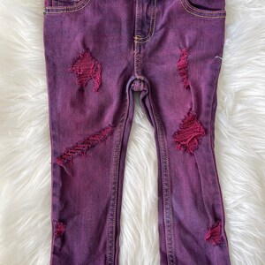 RTS size 18-24m hand-dyed Skinny Jeans - unisex style kids distressed jeans