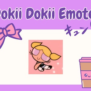 Kawaii Bubbels Swoon geanimeerd schattig UwU Gif-emote | Powerpuff Girls-emoties | Twitch en onenigheid | Direct downloaden