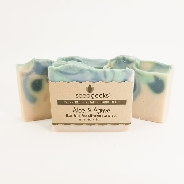 Aloe & Agave Soap - Handcrafted Soap, Homemade Soap, Natural Soap, Handmade Soap, Aloe Soap, Palm Free Soap, Cold Process Soap