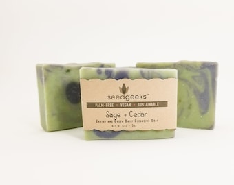 Sage & Cedar Soap - Handcrafted Soap, Homemade Soap, Natural Soap, Handmade Soap, Soap for Him, Palm Free Soap, Cold Process Soap