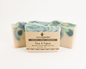 Aloe & Agave Soap - Handcrafted Soap, Homemade Soap, Natural Soap, Handmade Soap, Aloe Soap, Palm Free Soap, Cold Process Soap