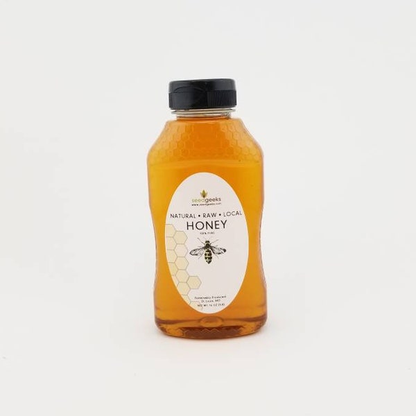 Raw Wildflower Honey, 1lb - Raw Honey in Squeezable Jar, BPA-Free plastic, Farm To Table, Natural Honey, Pure Honey, Honey Bee, Fall Harvest