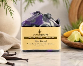 The Rebel Handmade Soap | Bold Woody Amber Soap, Vanilla Musk, Cedarwood, Vegan