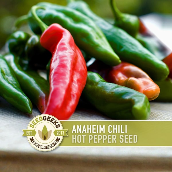 Anaheim Chili Seeds | 25+ Seeds, Heirloom, Mild Flavor, Versatile Use | Capsicum annuum