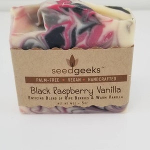 Black Raspberry Vanilla Soap Vegan Soap, Homemade Soap, Handmade Soap, Natural Soap, Fruity Soap, Palm Free Soap, Cold Process Soap image 3