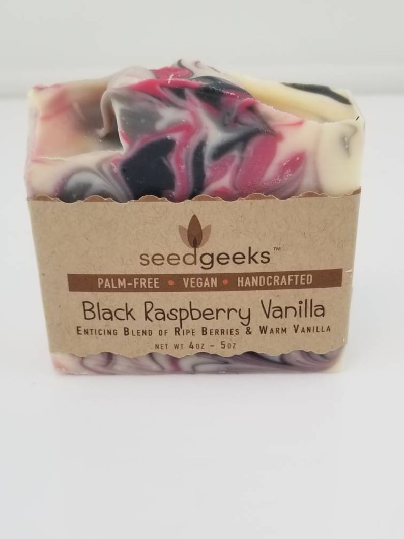 Black Raspberry Vanilla Soap Vegan Soap, Homemade Soap, Handmade Soap, Natural Soap, Fruity Soap, Palm Free Soap, Cold Process Soap image 3