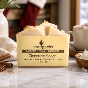 Cinnamon Cocoa Handmade Soap | Vegan with Coconut Milk, Spicy Winter Scent, Chocolate & Cinnamon Notes