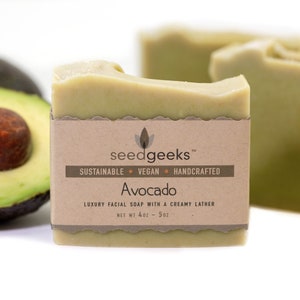 Avocado Facial Soap - Handmade Soap, Natural Soap, Homemade Soap, Vegan Soap, Cold Process Soap, Made with Real Organic Avocado