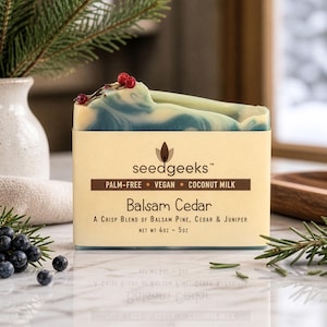 Balsam Cedar Soap – Handcrafted, All Natural, Vegan, Shea, Coconut Milk, Cedar Leaf, Juniper Berries