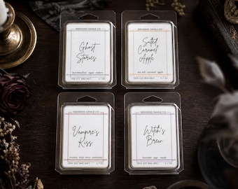 Halloween Soy Wax Melts | 2.7oz Strong Scented, Gothic, Witchy, Pumpkin Spice, Marshmallow, Vanilla, Apple
