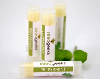 Peppermint Lip Balm - Natural Lip Balm, Chapstick, Lip Gloss, Flavored Lip Balm, Beeswax Lip Balm, Organic Lip Balm