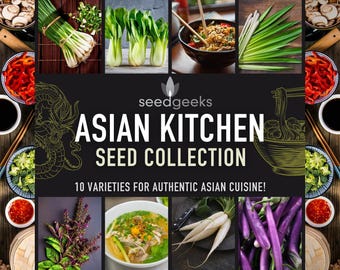 Asian Kitchen Seed Collection – 10 Heirloom Varieties, Gardener Gift