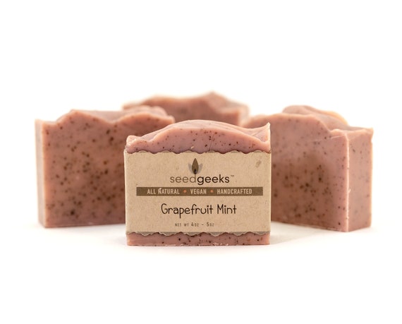 Pink Grapefruit with Mint Leaves Bar Soap Pink Grapefruit with Mint Leaves Bar Soap