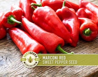 Marconi Red Sweet Pepper Heirloom Seeds