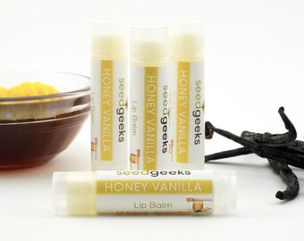 Honey Vanilla  Lip Balm - Natural Lip Balm, Chapstick, Lip Gloss, Flavored Lip Balm, Beeswax Lip Balm, Organic Lip Balm