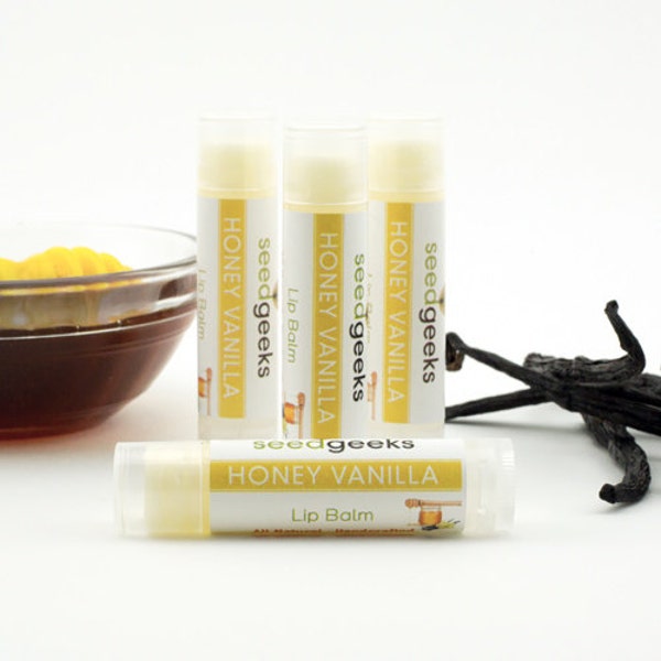 Honey Vanilla  Lip Balm - Natural Lip Balm, Chapstick, Lip Gloss, Flavored Lip Balm, Beeswax Lip Balm, Organic Lip Balm