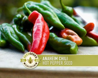 Anaheim Chili Seeds | 25+ Seeds, Heirloom, Mild Flavor, Versatile Use | Capsicum annuum