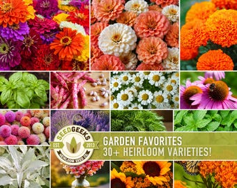 Garden Favorites Seeds | Pick 3 or 10 Bundle, Flower Herb Vegetable, Popular, SeedGeeks Favorites