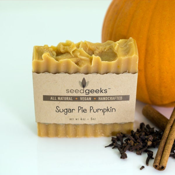 Sugar Pie Pumpkin Soap - Handmade Soap, Natural Soap, Vegan Soap, Cold Process Soap Soap, Made with Real Organic Pumpkin