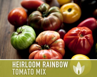 Heirloom Rainbow Blend Tomato Seeds - Heirloom Tomato Seed Mix, Indeterminate, Mixed Tomatoes, Open Pollinated, Non-GMO