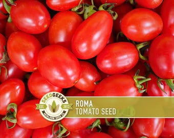 Roma Tomato Seeds | 25+ Seeds, Paste, Non-GMO, Heirloom, Compact, Salsa, Lycopersicon lycopersicum