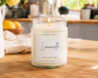 Limoncello Soy Wax Candle | Lemon, Cake, Citrus, Kitchen, Gift, Pick 4 or 8oz