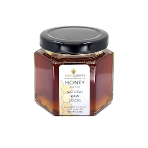 Raw Wildflower Honey, Unheated Artisanal Honey (6oz Glass Jar)