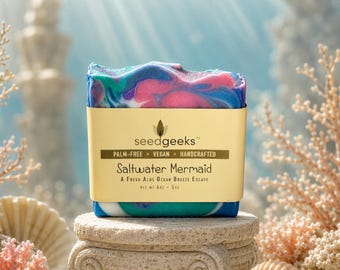 Saltwater Mermaid Handmade Soap | Ocean, Beach, Pastel, Aloe Soap, Cold Process, Magical, Vegan