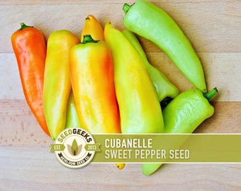 Cubanelle Sweet Pepper Seeds - Heirloom, Open Pollinated, Non-GMO