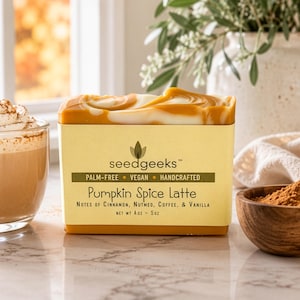 Pumpkin Spice Latte Soap | Handcrafted, Vegan, Coconut Milk, Shea Butter, Fall Scent