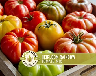 Heirloom Rainbow Blend Tomato Seeds | 25+ Non-GMO, Open Pollinated, Organic, Colorful Varieties Lycopersicon lycopersicum